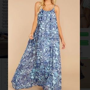 Blue Snake Print maxi Dress/coverup
